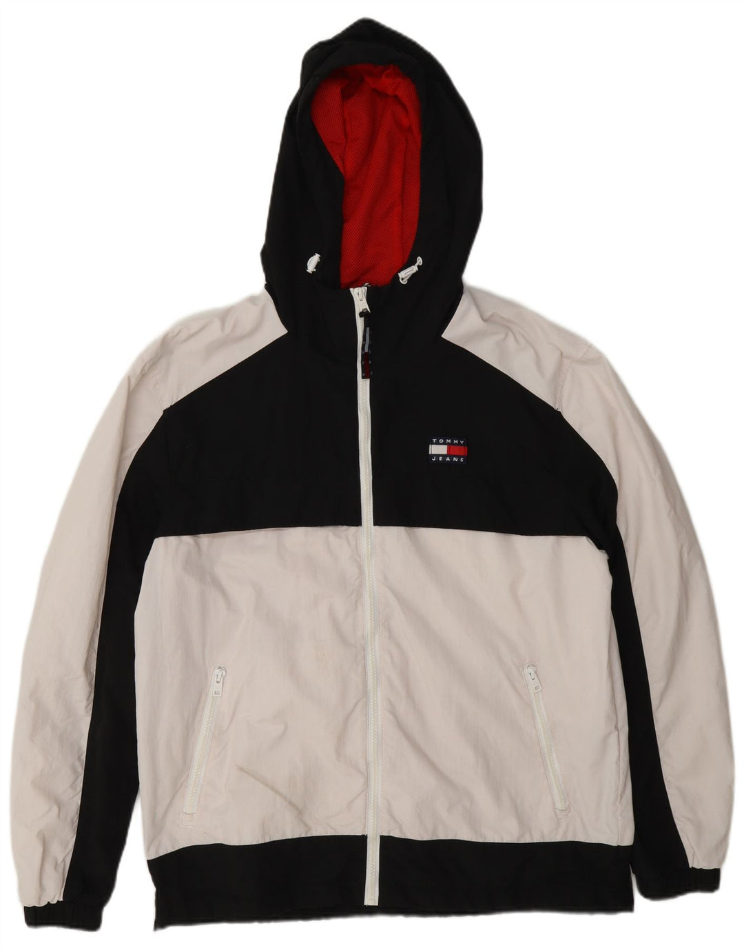 Tommy Hilfiger Mens Windbreaker Jacket UK 38 Medium White Colourblock