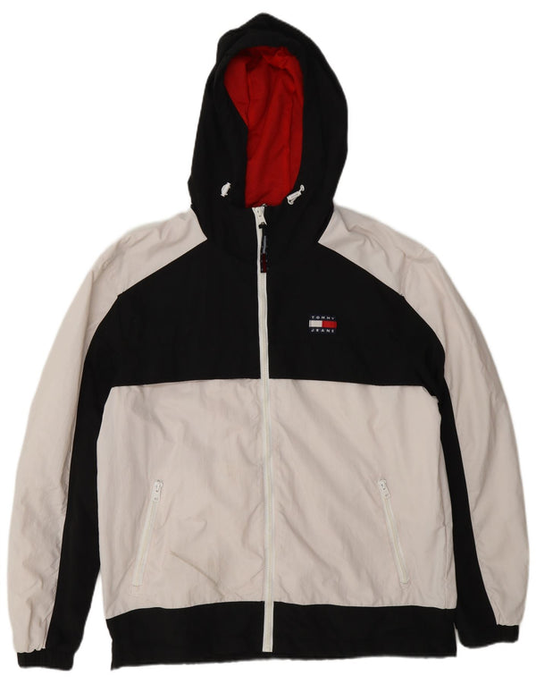 Tommy Hilfiger Mens Windbreaker Jacket UK 38 Medium White Colourblock