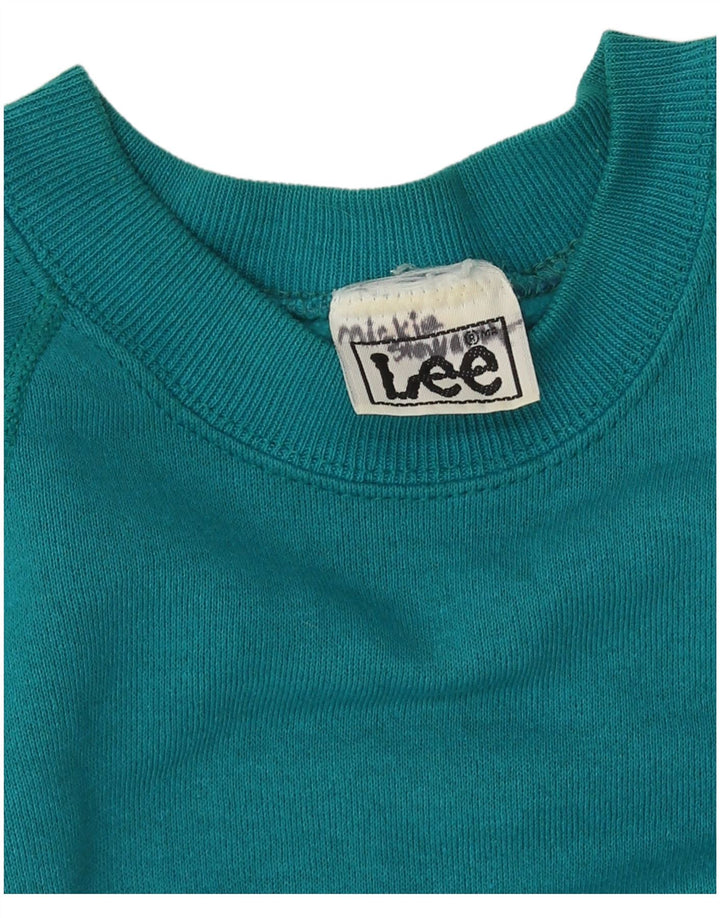 Lee Womens Crew Neck Jumper Sweater UK 14 Medium Blue Cotton