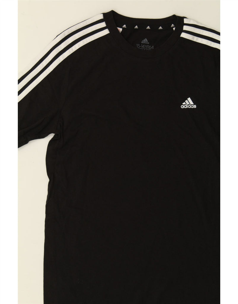 ADIDAS Boys T-Shirt Top 13-14 Years Black Cotton Vintage Adidas and Second-Hand Adidas from Messina Hembry 