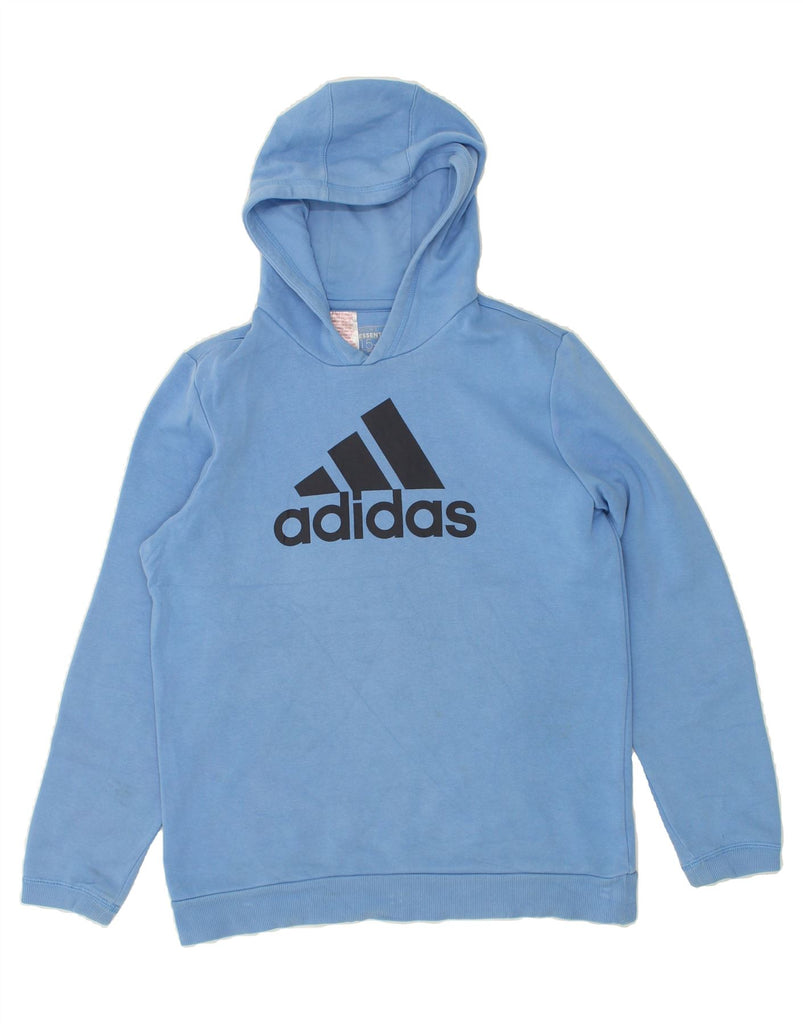 ADIDAS Boys Graphic Hoodie Jumper 15-16 Years Blue Cotton | Vintage Adidas | Thrift | Second-Hand Adidas | Used Clothing | Messina Hembry 