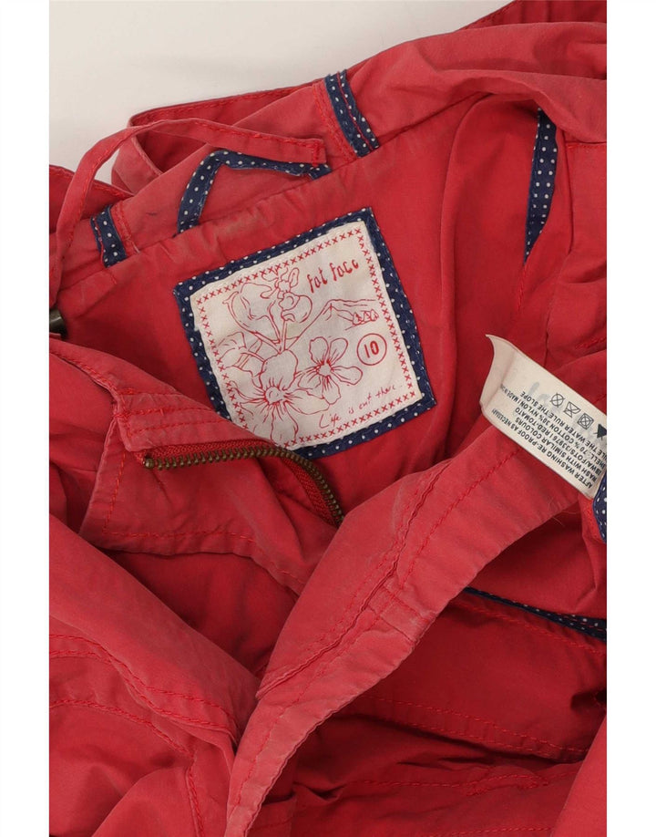 Fat Face Womens Hooded Duffle Jacket UK 10 Small Red Cotton