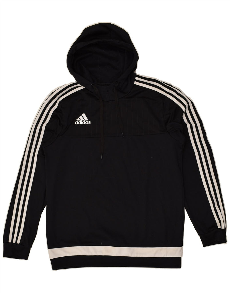 ADIDAS Mens Hoodie Jumper Medium Black Polyester | Vintage Adidas | Thrift | Second-Hand Adidas | Used Clothing | Messina Hembry 