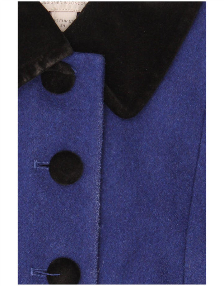 Monsoon Womens Overcoat UK 10 Small Blue Colourblock