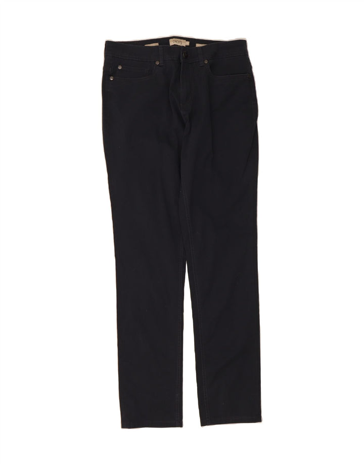 DACK'S Mens Slim Casual Trousers IT 48 Medium W32 L33 Navy Blue Cotton Vintage Dack's and Second-Hand Dack's from Messina Hembry 