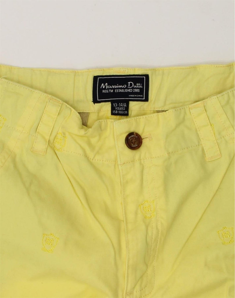 MASSIMO DUTTI Boys Chino Shorts 13-14 Years W26 Yellow Cotton | Vintage Massimo Dutti | Thrift | Second-Hand Massimo Dutti | Used Clothing | Messina Hembry 