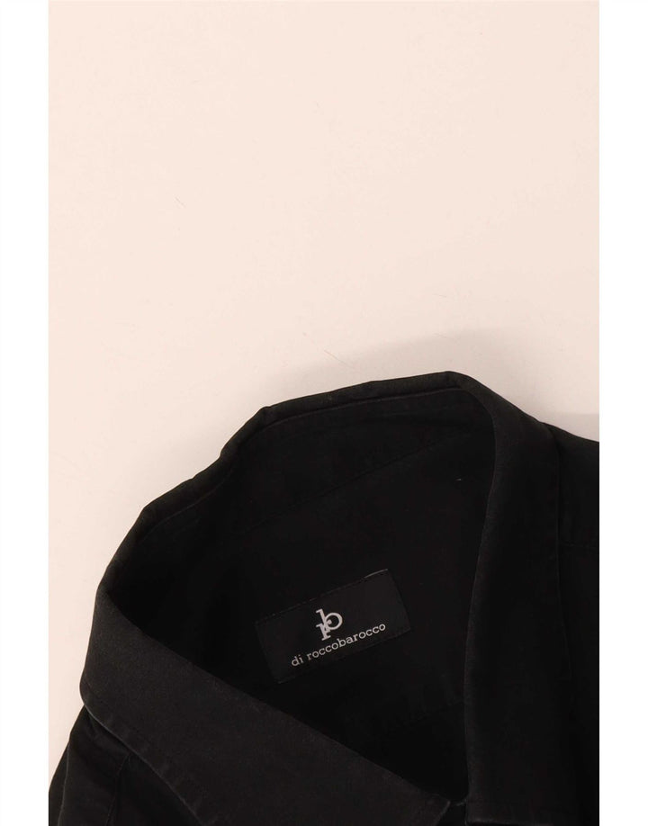 Roccobarocco Mens Short Sleeve Shirt Medium Black
