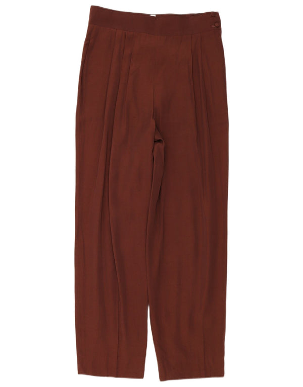 Vintage Womens High Waist Pegged Casual Trousers Large W28 L28 Maroon