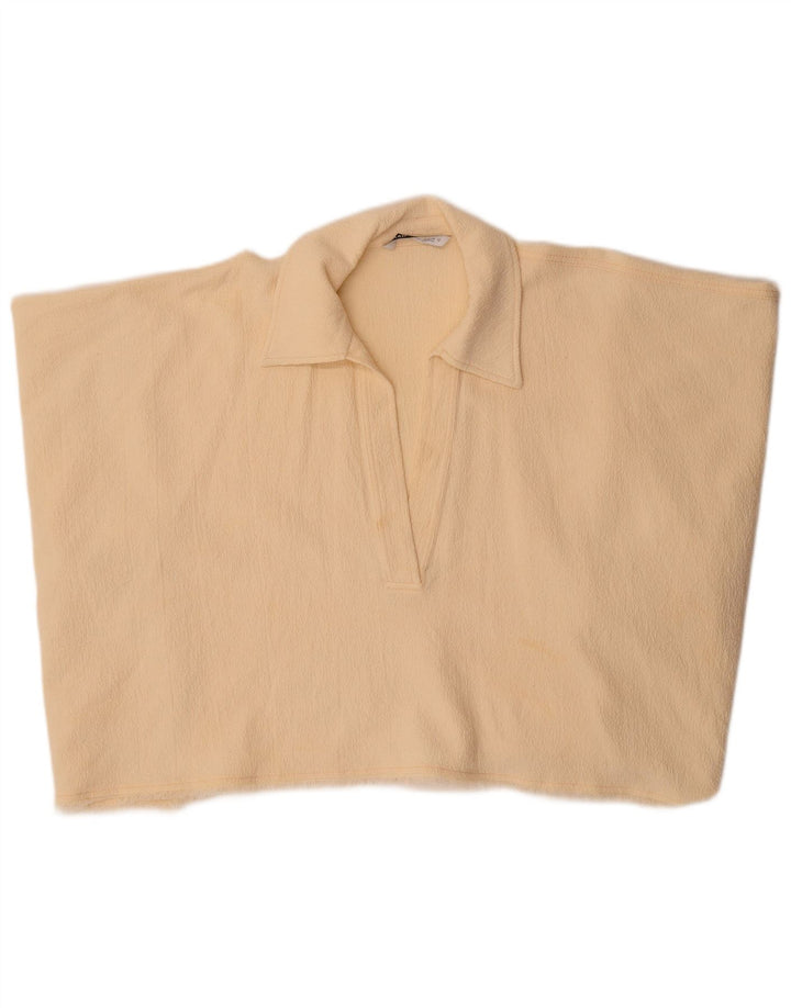 Zara Womens Poncho Crop Top UK 14 Medium Beige