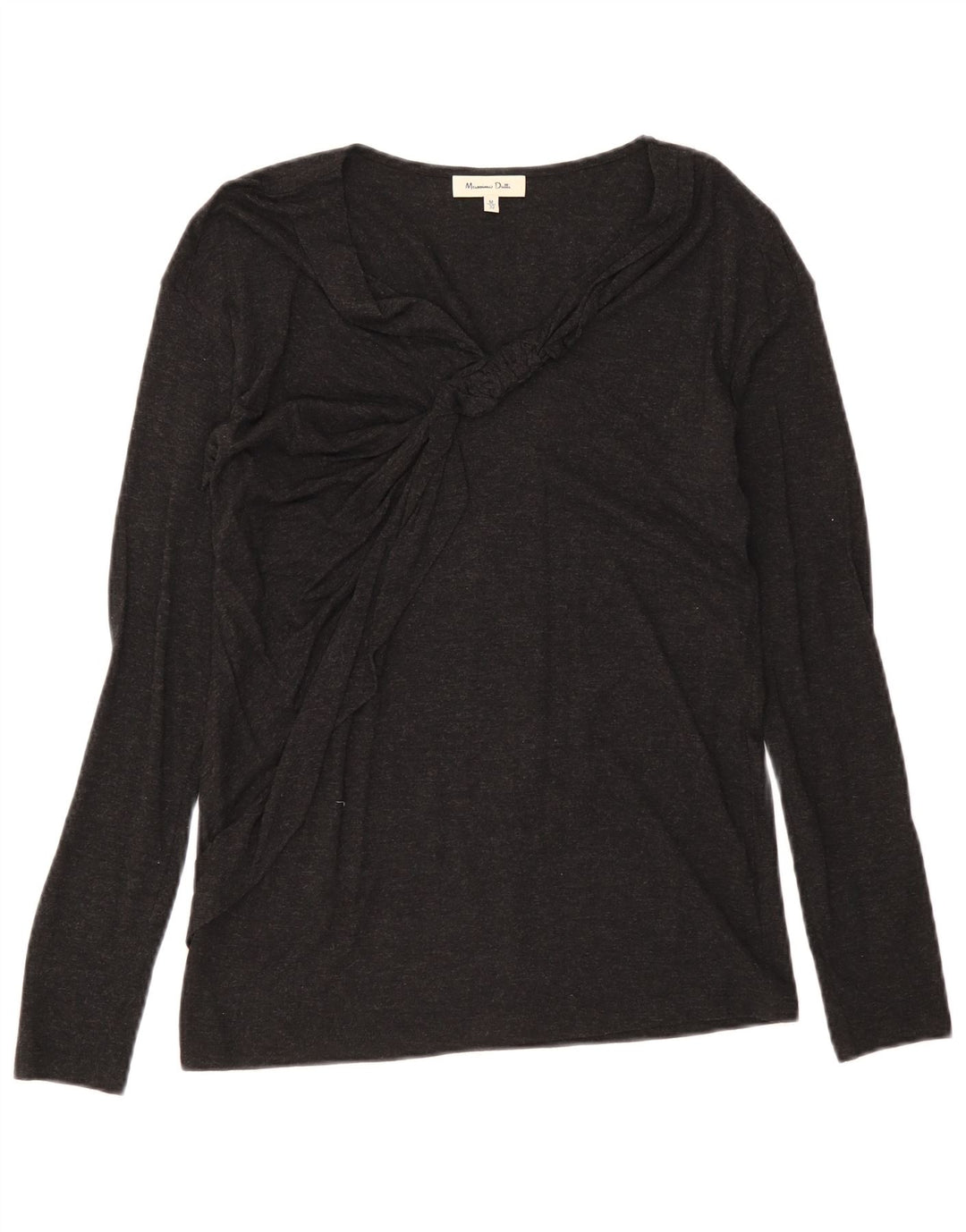 Massimo Dutti Womens Top Long Sleeve UK 12 Medium Black