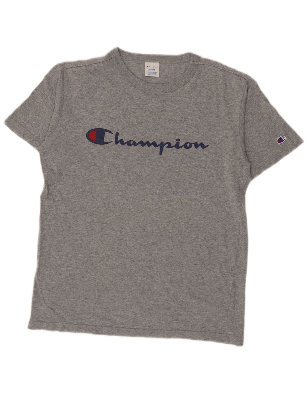Champion Mens Graphic T-Shirt Top Large Grey Flecked