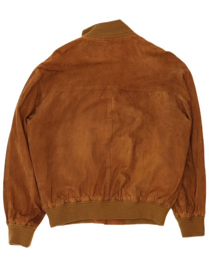 Living World Mens Suede Bomber Jacket UK 42 XL Beige