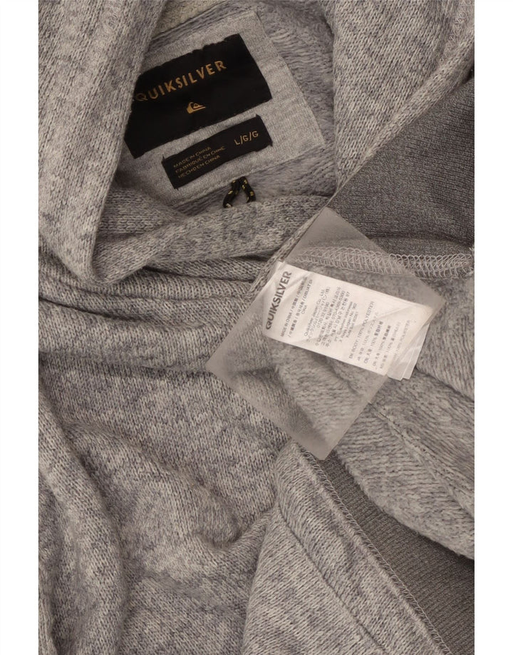 Quiksilver Mens Hoodie Jumper Large Grey Colourblock Polyester