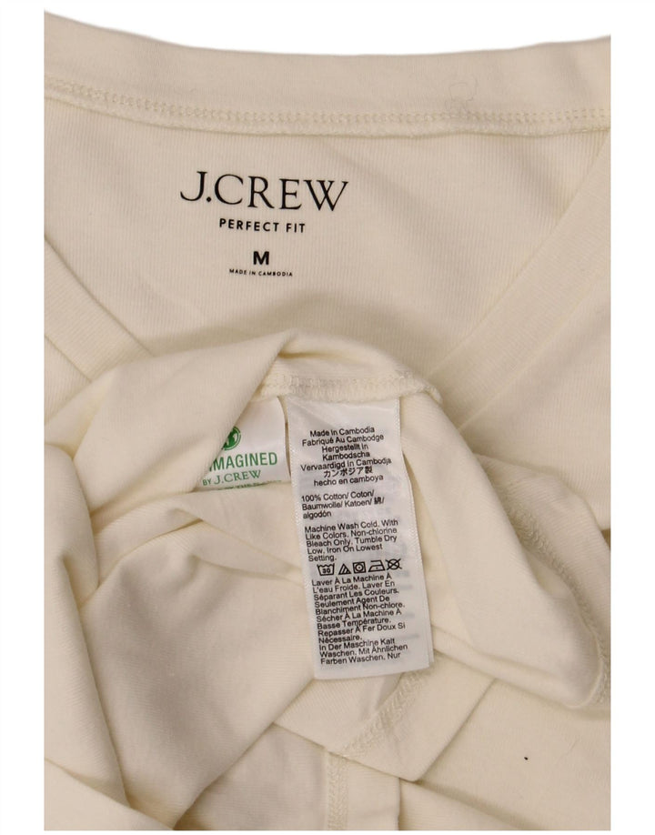 J. Crew Womens Perfect Fit Top Long Sleeve UK 12 Medium White Cotton