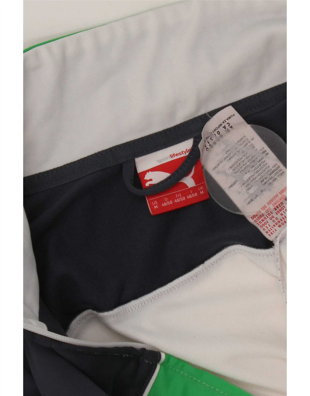Puma Mens Tracksuit Top Jacket Medium White Colourblock Polyester