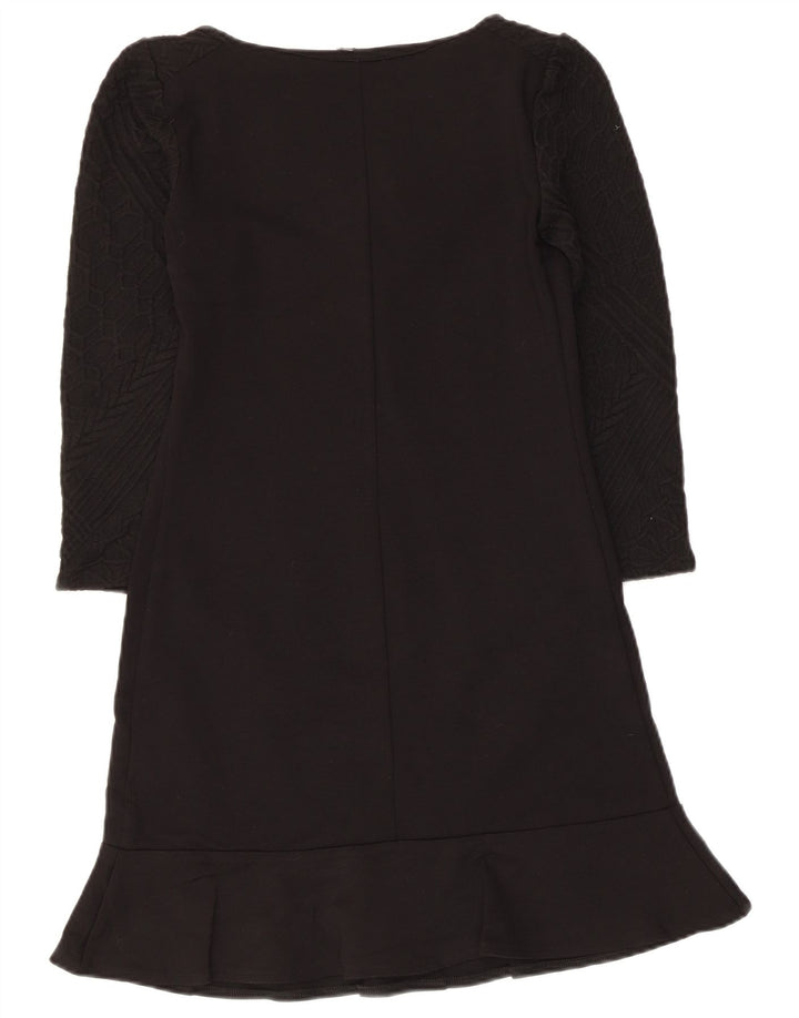 Naf Naf Womens 3/4 Sleeve Basic Dress UK 8 Small Black Viscose