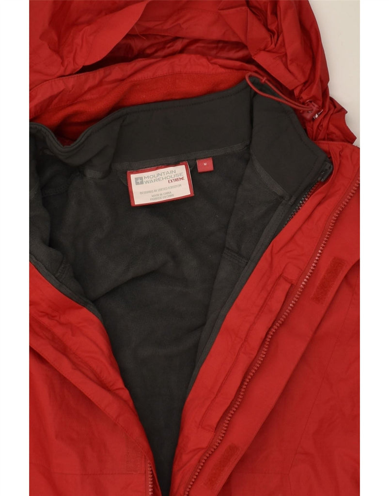 MOUNTAIN WAREHOUSE Mens Hooded Windbreaker Jacket UK 38 Medium Red Nylon | Vintage Mountain Warehouse | Thrift | Second-Hand Mountain Warehouse | Used Clothing | Messina Hembry 