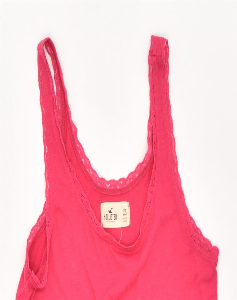 HOLLISTER Womens Crop Top UK 6 XS Pink Cotton | Vintage | Thrift | Second-Hand | Used Clothing | Messina Hembry 