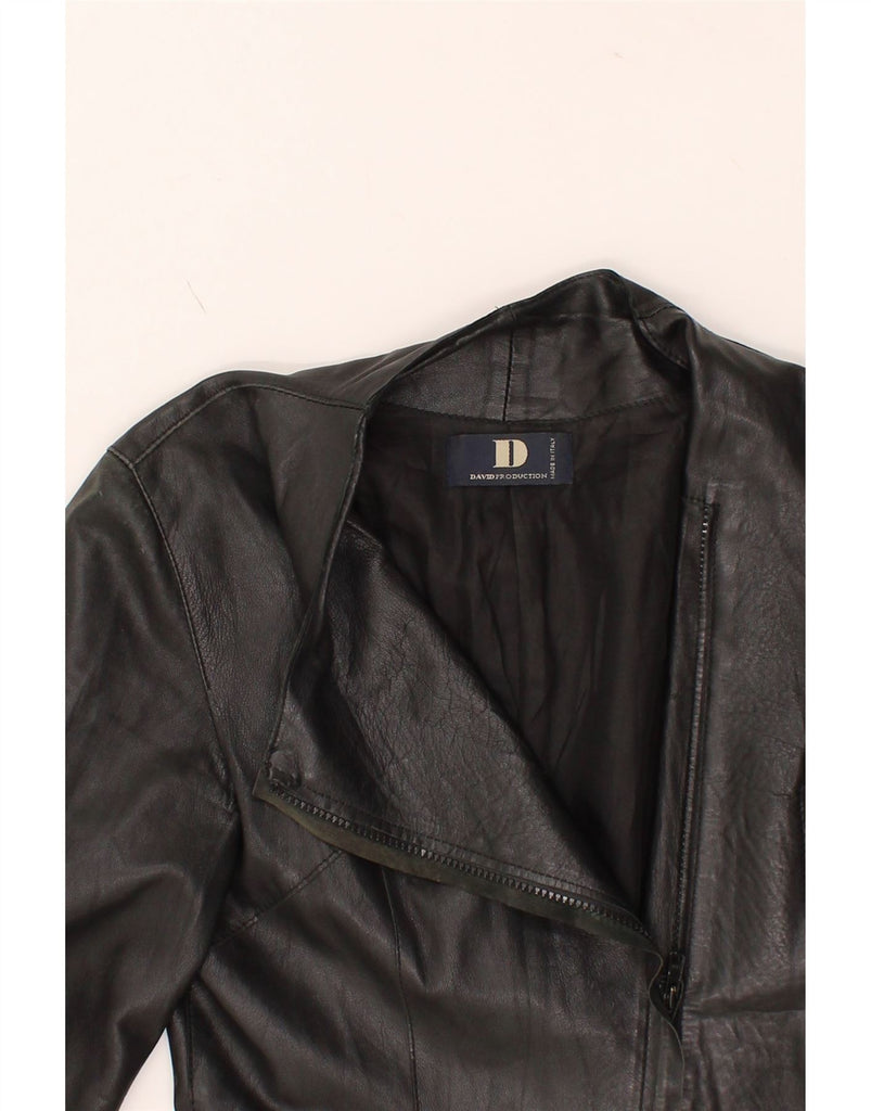 VINTAGE Womens Leather Jacket IT 42 Medium Black Leather Vintage Vintage and Second-Hand Vintage from Messina Hembry 