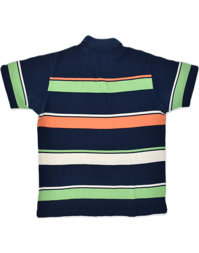 NAVIGARE Mens Polo Shirt XL Navy Blue Striped Cotton Classic | Vintage | Thrift | Second-Hand | Used Clothing | Messina Hembry 