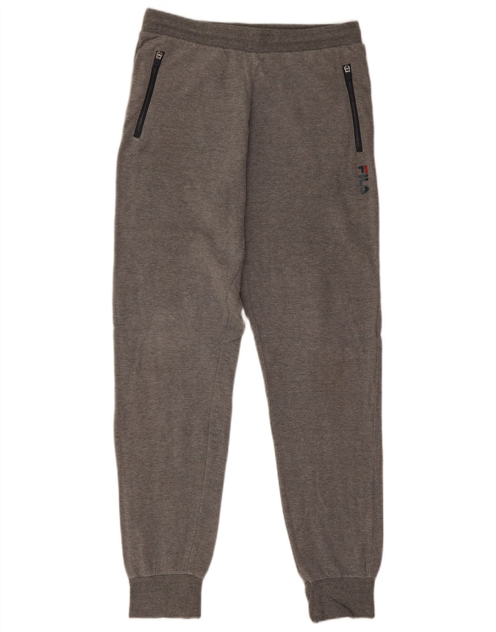 Fila Mens Graphic Tracksuit Trousers Joggers Medium Grey Cotton