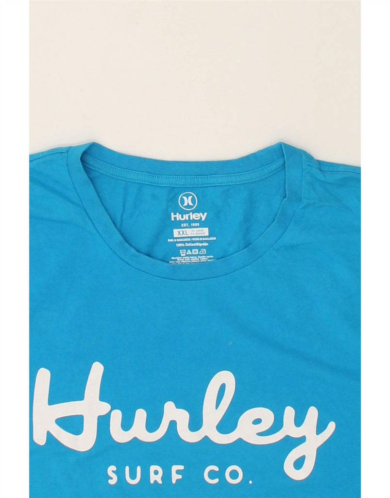 HURLEY Mens Graphic T-Shirt Top 2XL Blue Cotton | Vintage Hurley | Thrift | Second-Hand Hurley | Used Clothing | Messina Hembry 