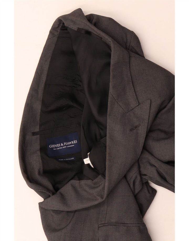 Gieves & Hawkes Mens Slim Fit Blazer Jacket UK 40 Large Grey