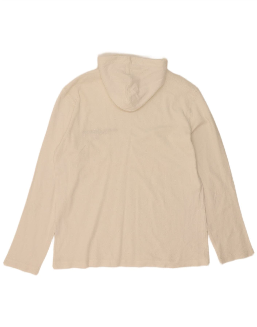 Gas Mens Hooded Graphic Top Long Sleeve Large White Cotton
