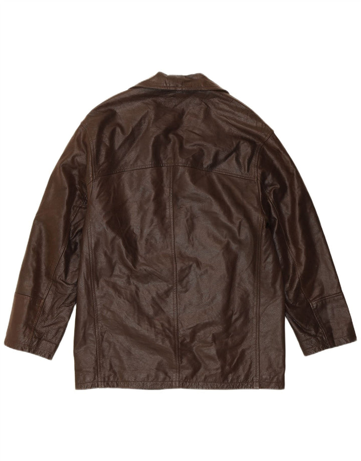 CONBIPEL Mens Leather Jacket IT 46 Small Brown Leather Classic