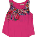 OASIS Womens Sleeveless See Through Top UK 12 Medium Pink Floral Polyester Vintage Oasis and Second-Hand Oasis from Messina Hembry 