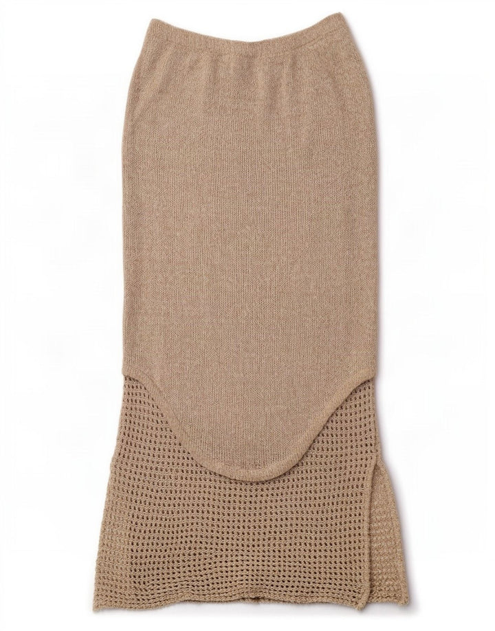 Roisin McCarthy Womens Knit Maxi Skirt Medium W30 Beige Cotton