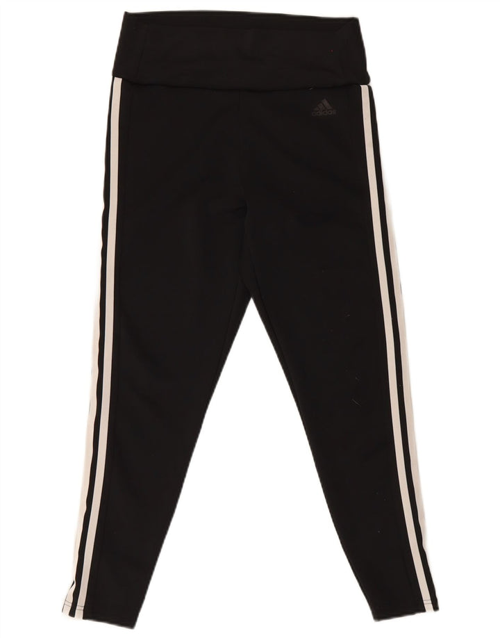 Adidas Womens Crop Leggings UK 12/14 Medium Black Polyester