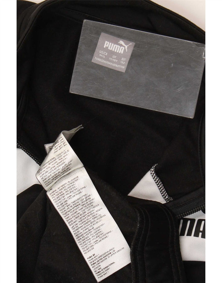 Puma Boys Tracksuit Top Jacket 11-12 Years Black Colourblock Polyester
