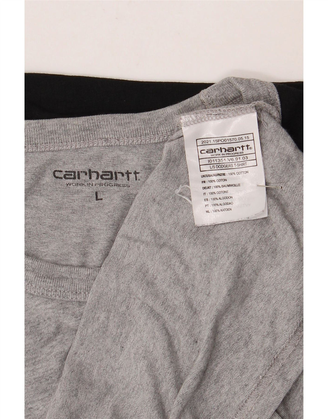 Carhartt Mens Top Long Sleeve Large Grey Colourblock Cotton