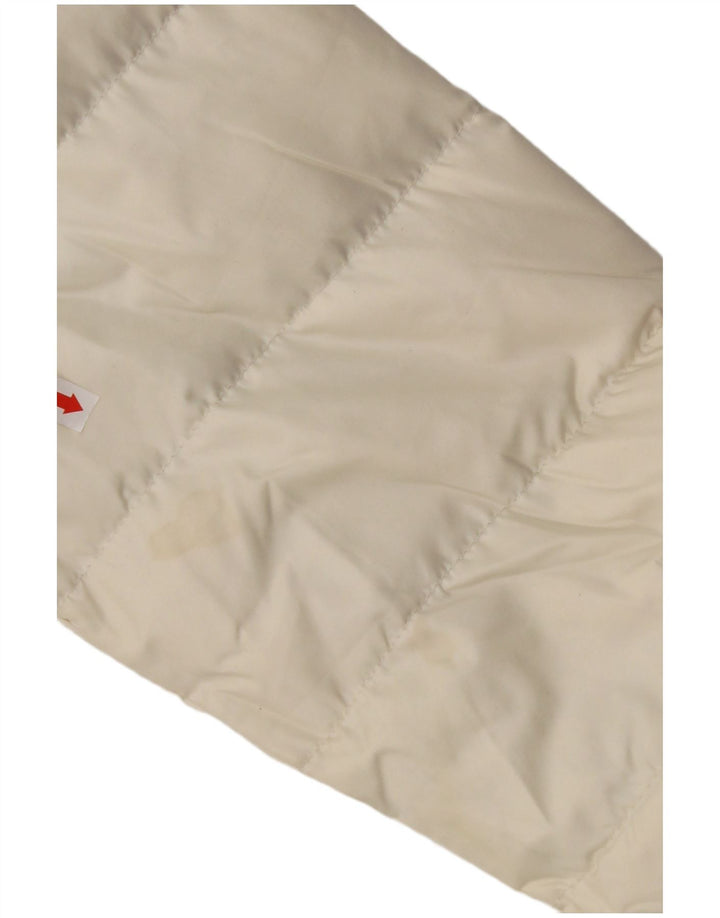 CALVIN KLEIN Womens Hooded Padded Jacket UK 14 Medium Off White Polyester