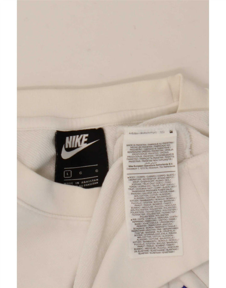 Nike Mens Graphic Sweatshirt Jumper Large White Cotton