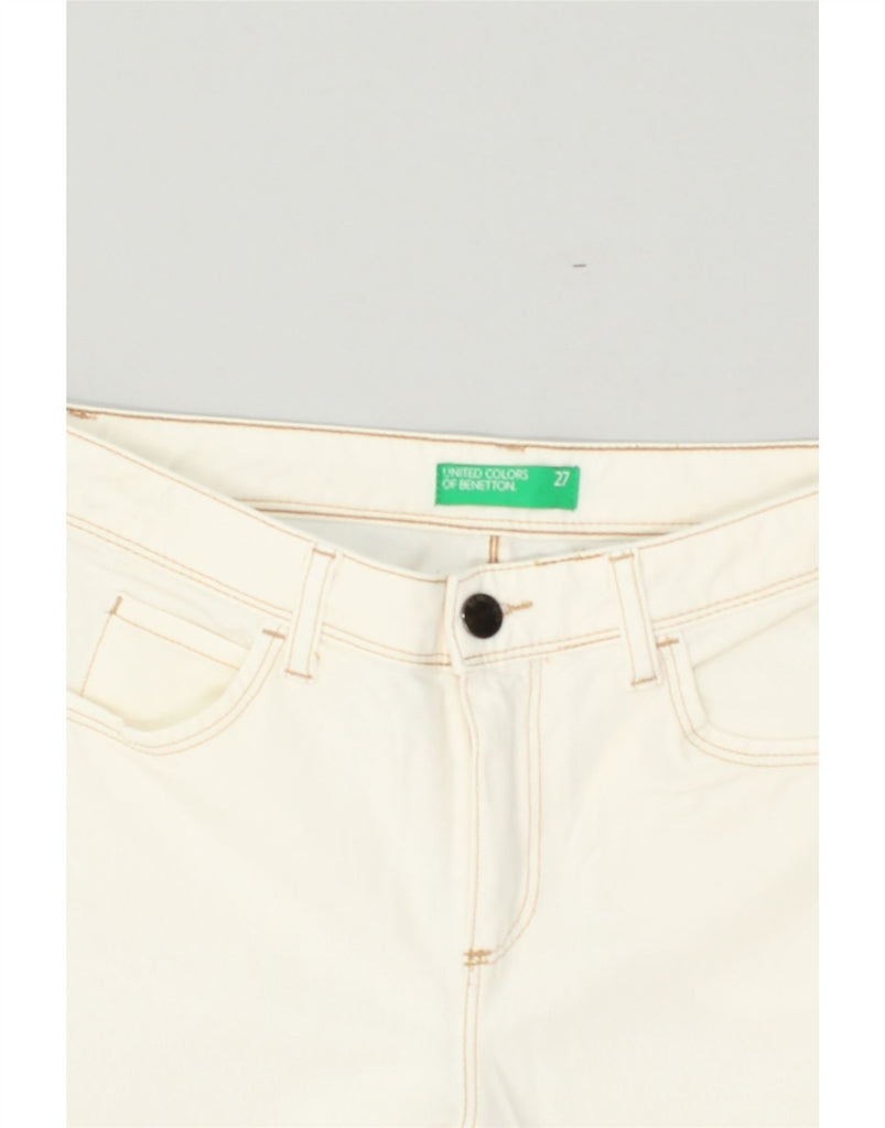 BENETTON Womens Skinny Jeans W27 L29 White Cotton | Vintage Benetton | Thrift | Second-Hand Benetton | Used Clothing | Messina Hembry 