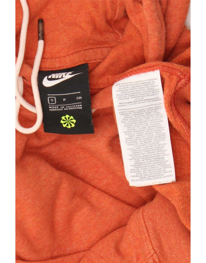 Nike Mens Hoodie Jumper Small Orange Cotton