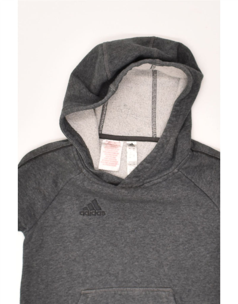 ADIDAS Boys Hoodie Jumper 7-8 Years Grey Cotton | Vintage Adidas | Thrift | Second-Hand Adidas | Used Clothing | Messina Hembry 