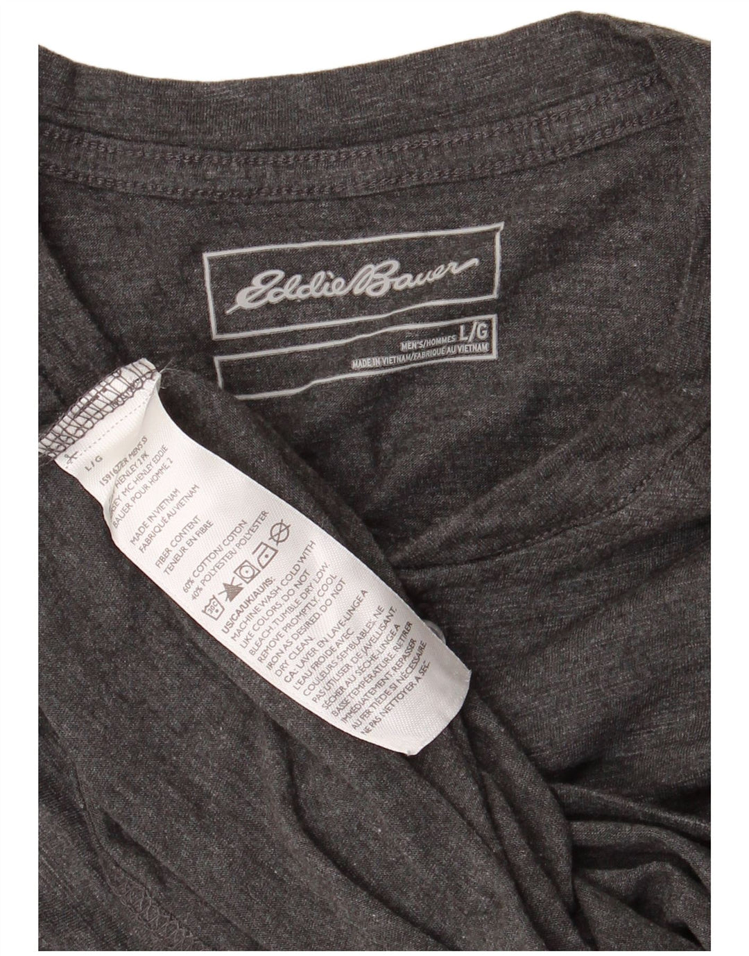 EDDIE BAUER Mens T-Shirt Top Large Grey Cotton