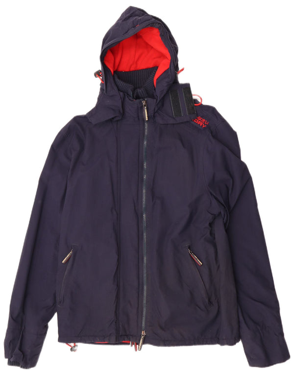 Superdry Mens Windcheater Hooded Windbreaker Jacket UK 42 XL Navy Blue