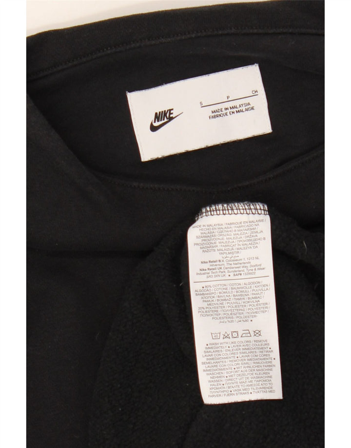 NIKE Womens 3/4 Sleeve Oversized Sweatshirt Jumper UK 10 Small Black