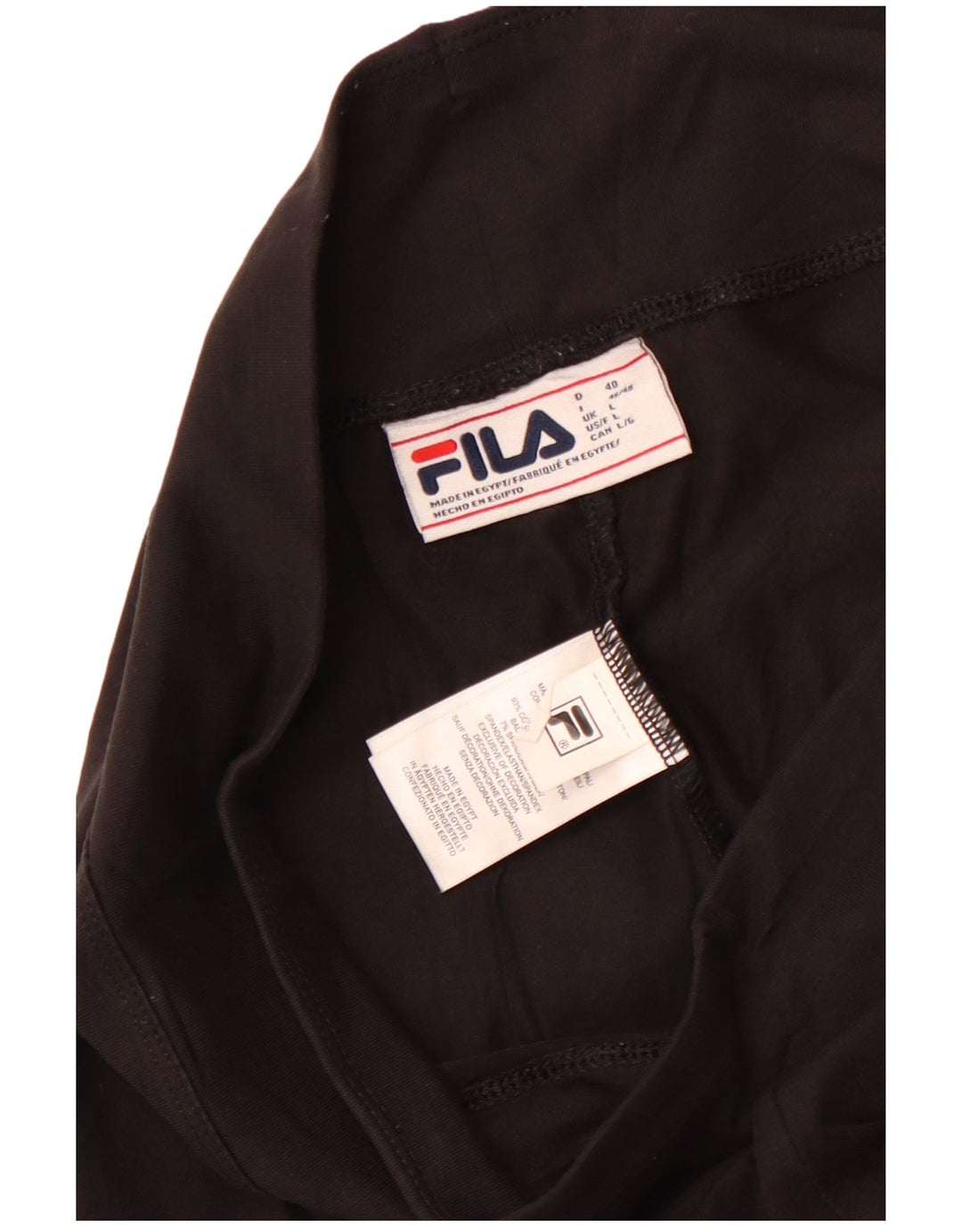 Fila Womens Graphic Crop Leggings UK 14 Large Black Cotton