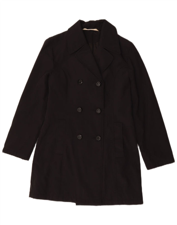 Marks & Spencer Womens St. Michael Double Breasted Coat UK 8 Small Black