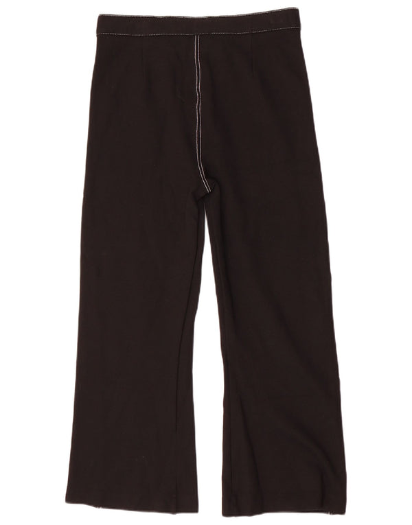 Topshop Womens Wide Leg Casual Trousers UK 10 Small W28 L26 Black Viscose