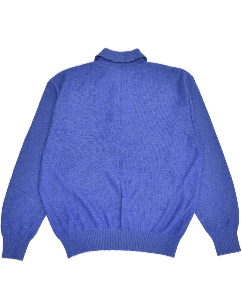 VINTAGE Womens Polo Neck Jumper Sweater UK 18 XL Blue Acrylic | Vintage Vintage | Thrift | Second-Hand Vintage | Used Clothing | Messina Hembry 