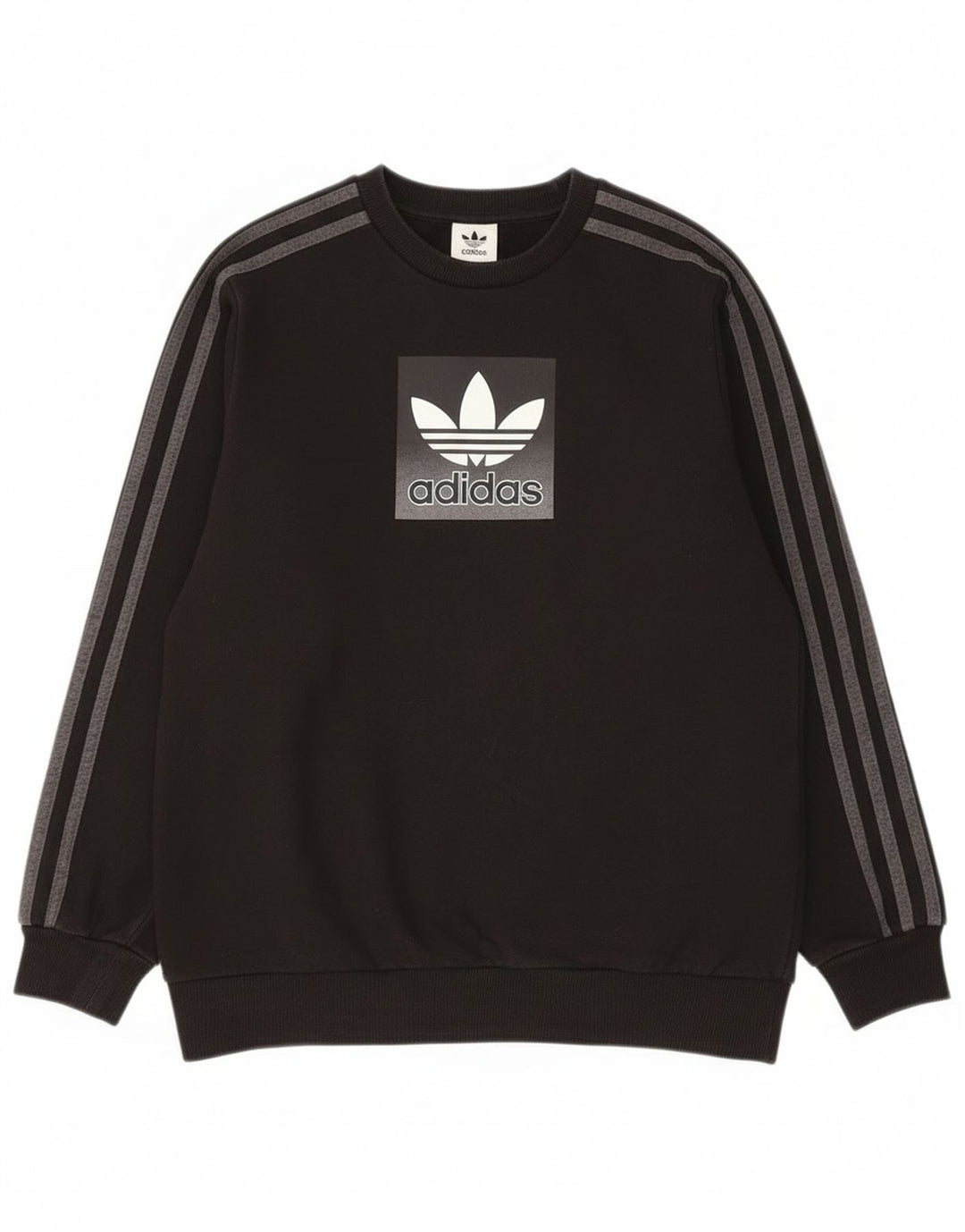 Adidas Boys Graphic Sweatshirt Jumper 13-14 Years Black Cotton