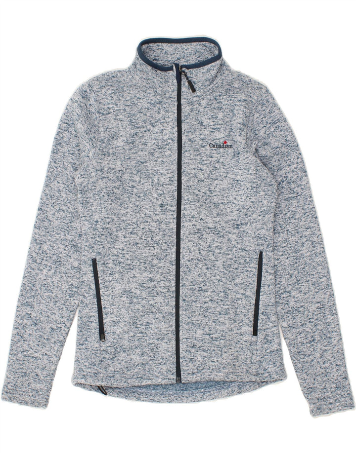 CANADIAN Womens Tracksuit Top Jacket UK 10 Small Navy Blue Flecked Vintage Canadian and Second-Hand Canadian from Messina Hembry 