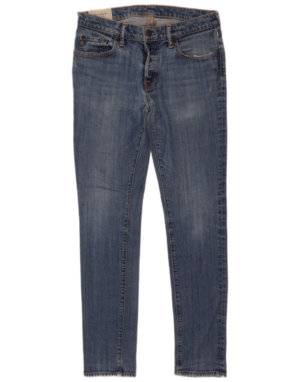 Abercrombie & Fitch Mens Skinny Jeans W33 L32 Blue Cotton