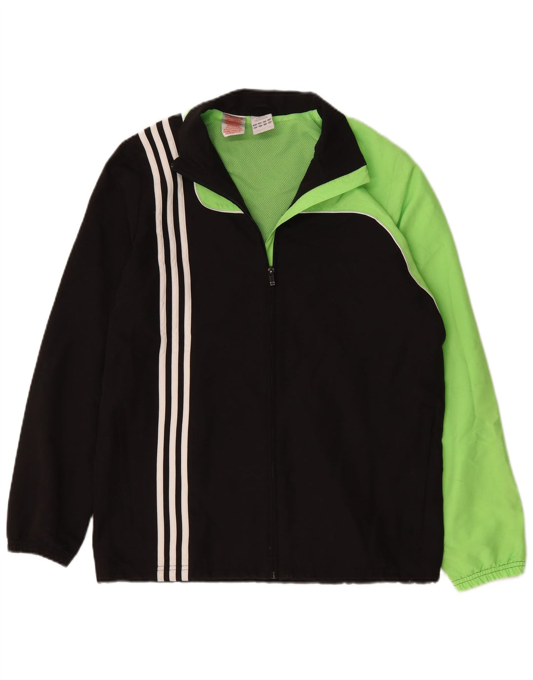 Adidas Boys Tracksuit Top Jacket 15-16 Years Black Colourblock Polyester